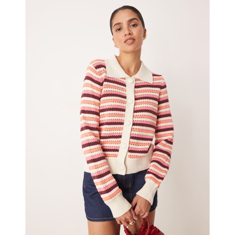 Cardigan maille rayures - Femme | MANGO Côte d'Ivoire
