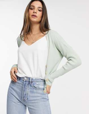 y.a.s -  – Grüne Strickjacke-Rosa