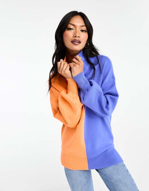 Sweater different sale color sleeves