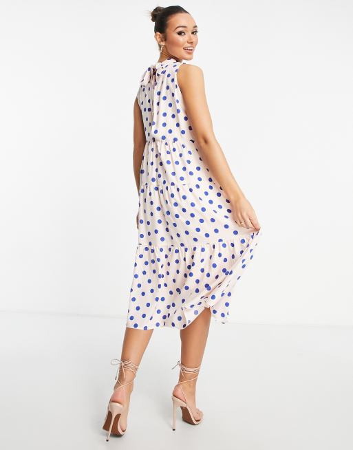 Spot high hot sale neck midi dress