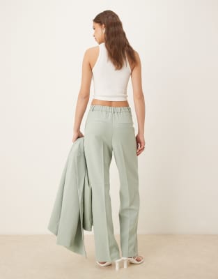 Y.a.s. High Waist Straight Leg Tailored Pants In Green
