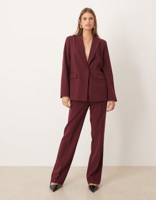 Y.a.s. High Waist Tailored Pants In Red