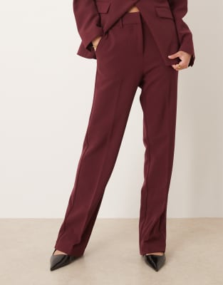 Y.a.s. High Waist Tailored Pants In Red