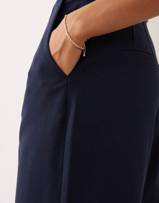 YAS high waist wide leg pants in navy - part of a set, 5 of 5