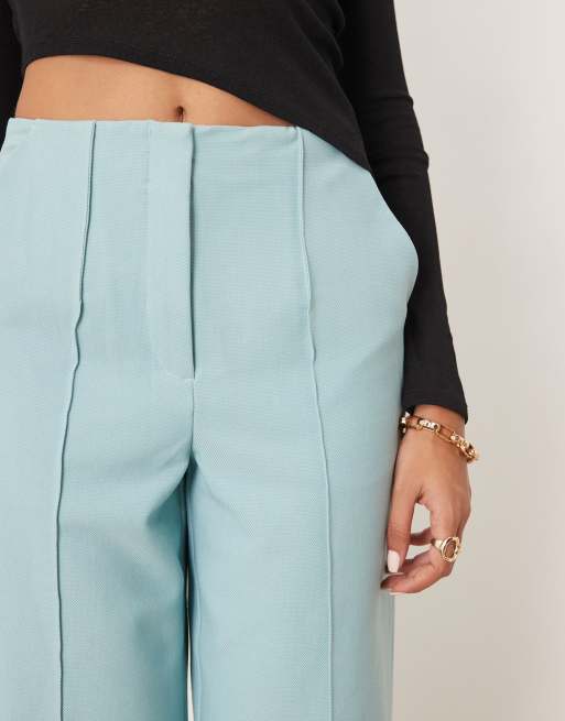 YAS high waist wide leg tailored trouser co-ord in teal blue, 5 of 5