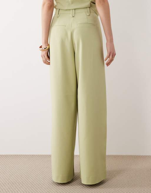 YAS high waisted tailored trouser co-ord in winter green, 5 of 5