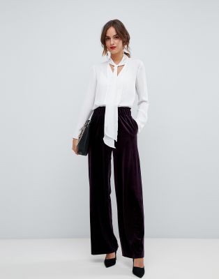 high waisted velvet trousers