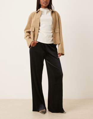 Y.a.s. High Waisted Velvet Pants In Black