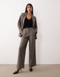 [YAS] YAS high waisted wide leg pants in grey melange (part of a set) 12 Grey Melange