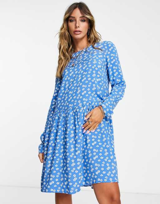 Y.A.S Hunter ditsy mini dress in blue