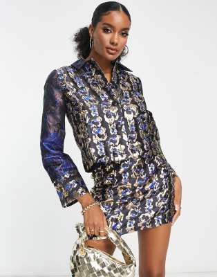YAS Y.A.S jacquard co-ord jacket in multi