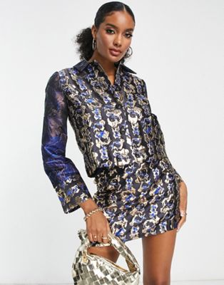 Y.A.S jacquard co-ord jacket in multi