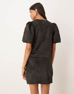 Y.a.s. Jacquard Mini Skirt In Black