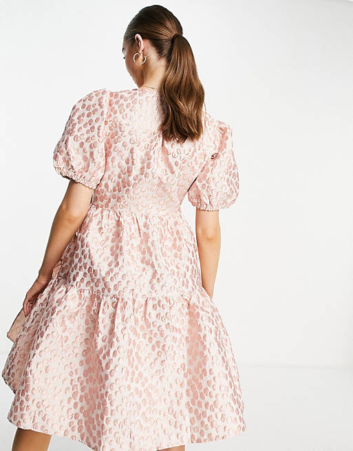 Floral mini smock dress in /pink ASOS Damen Kleidung Kleider Freizeitkleider 