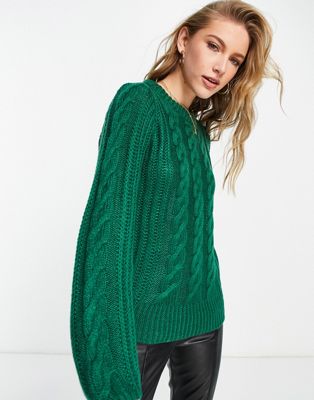 Y.A.S. Jenna rib knit jumper in green