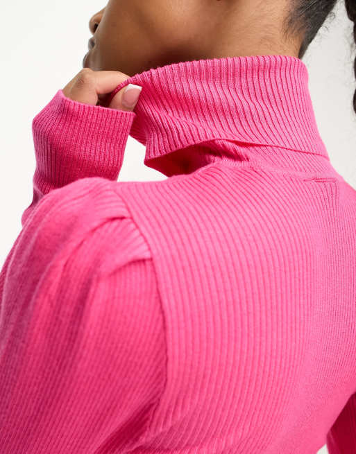 bright pink roll neck