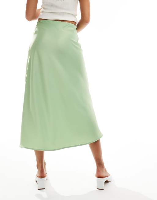 Y.A.S - Jupe mi-longue en satin - Vert clair, 5 de 5