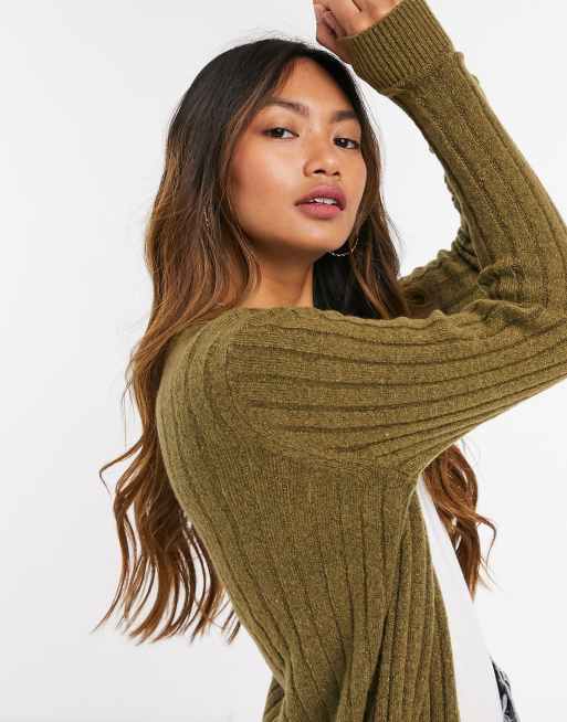 Y.A.S - Kakifarvet maxi-cardigan, 3 af 4