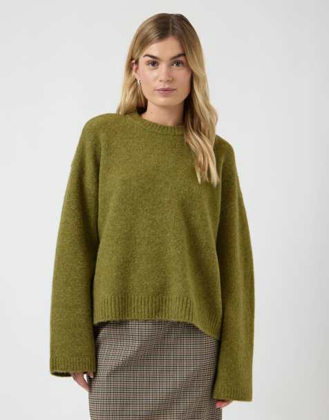 YAS – Kardemummagrön, stickad pullover - view 1