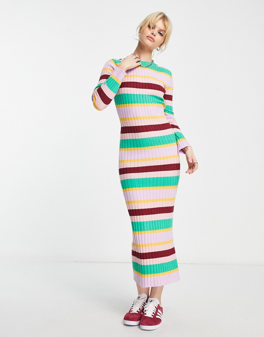 Y.A.S knit maxi dress in multicolored stripe