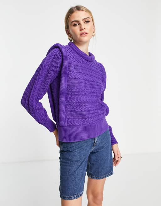 Y.A.S knit pullover in ultra violet | ASOS