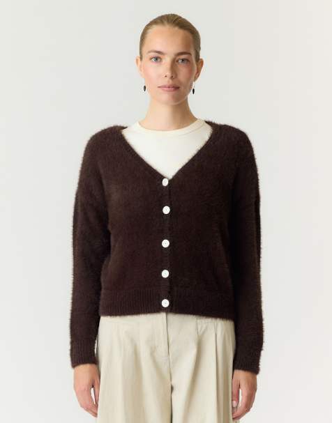 YAS Knitted cardigan in coffee bean1 - view 1