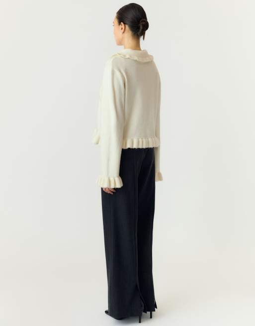 YAS Knitted cardigan in light yellow, 2 of 6