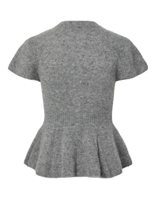 YAS Knitted cardigan in medium grey melange1, 6 of 6