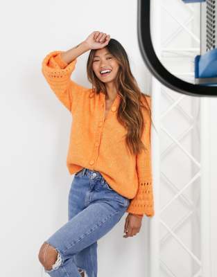 orange cardigan asos