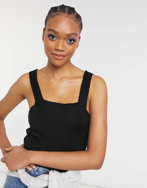 Y.A.S. knitted co-ord crop top in black, 3 of 4