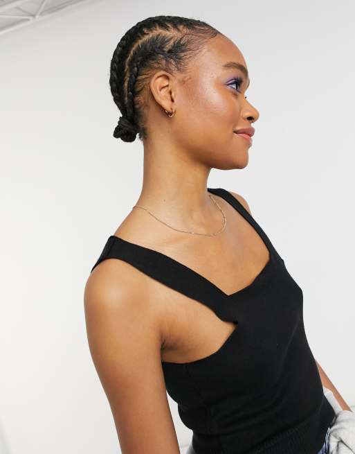 Y.A.S. knitted co-ord crop top in black, 4 of 4