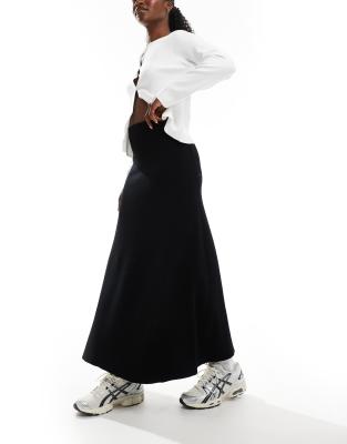 y.a.s knitted maxi skirt in black