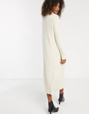 cream knit midi dress