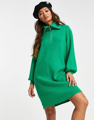 Y.a.s. Knitted Roll Neck Dress In Green