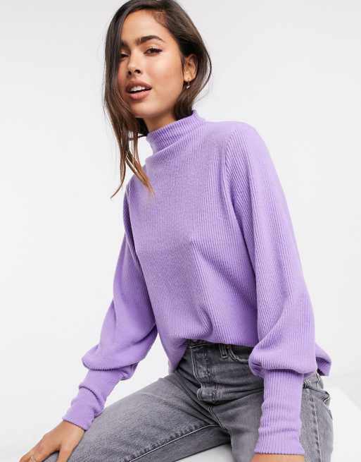 Sympton werkzaamheid beeld Y.A.S knitted sweater with batwing sleeves in lilac | ASOS