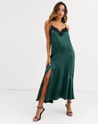 lace midi slip dress