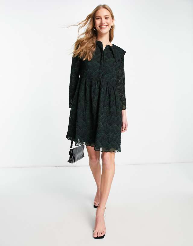 Y.A.S - lace dress with collar detail in green