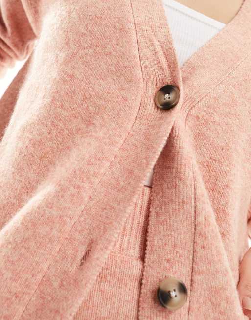 – Lange Oversize-Strickjacke in Rosa, Kombiteil ASOS