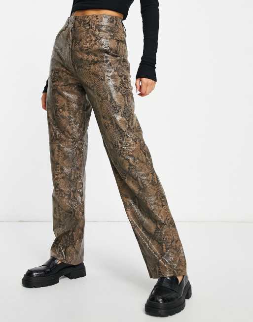 Y.A.S leather pants in snake print