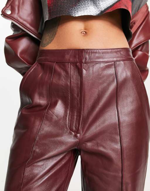 Y.A.S leather trousers in brown