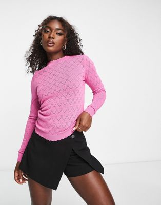 Y.A.S Lola lightweight knit jumper in pink - ASOS Price Checker