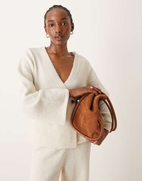 YAS long sleeve knitted cardigan co-ord in birch - view 1