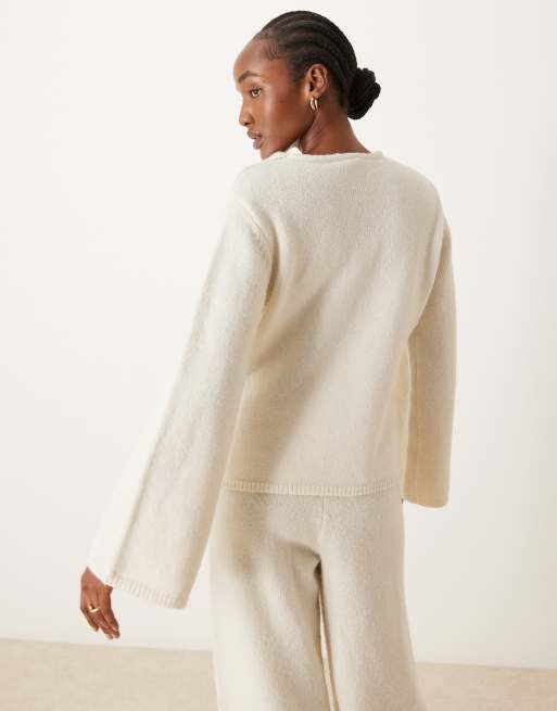 YAS long sleeve knit cardigan in birch - part of a set