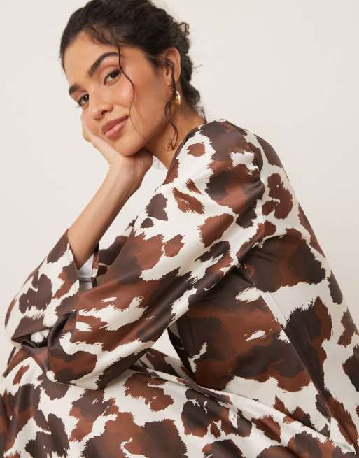 brown cow dress ISSA COW PRINT