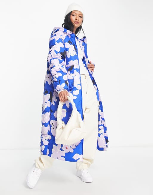 Blue hot sale floral coat