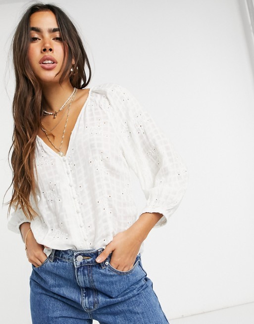 Y.A.S. Manasha volume sleeve blouse in white