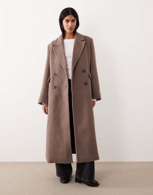 YAS - Manteau long et élégant en tissu texturé de qualité supérieure - Marron, 4 de 4