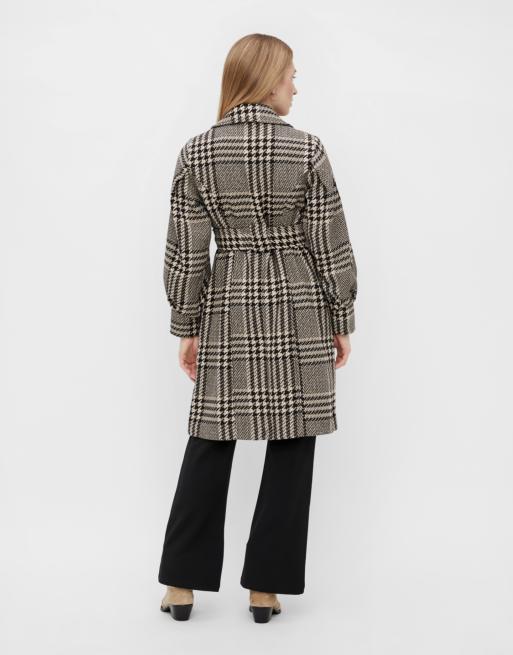 Y.A.S – Mantel mit Gürtel in Schwarz-weiß kariert, 3 von 3