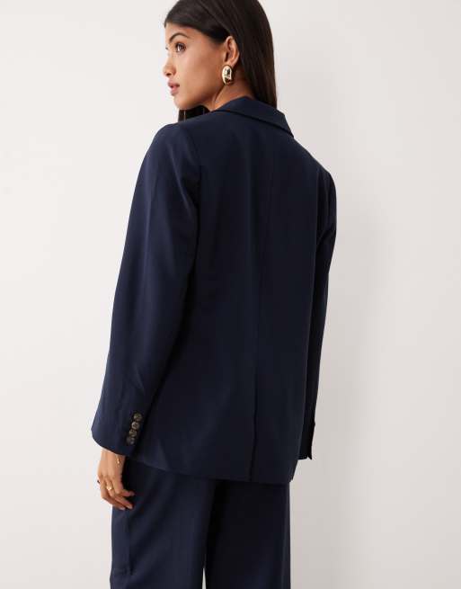 YAS - Marineblå oversized blazer - Del af sæt, 2 af 4
