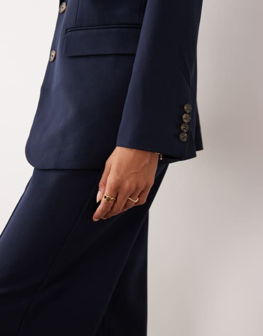 YAS - Marineblå oversized blazer - Del af sæt, 4 af 4